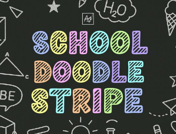 School Doodle Stripe: A Playful Font for Modern Design